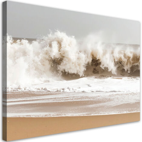 Tableau déco Plage mer vagues agitées nature 90x60 (1/4)