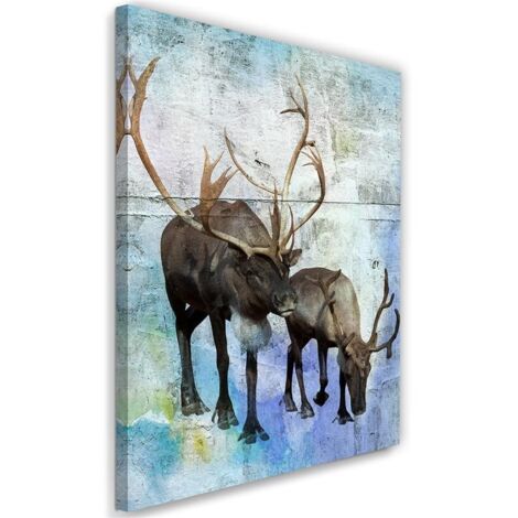 Tableau décoratif Cerfs Rennes Animaux 40x60 (1/5)