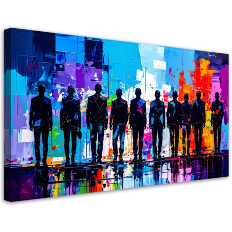 Tableau déco Personnages Personnes Abstrait coloré 100x50 (1/4)