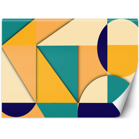 Fototapete Geometrische Abstrakt Gelb Türkis 254x184 cm (1/5)