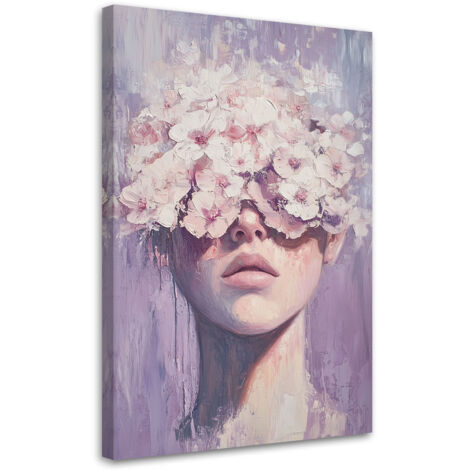 Tableau déco Portrait d'une femme Fleurs Abstrait 40x60 (1/5)