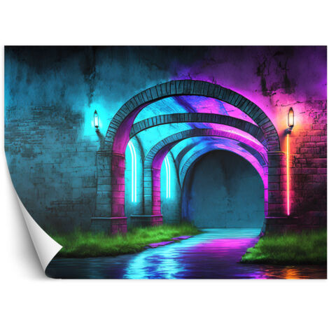 Papier peint Tunnel néon Abstraction 350x245 (1/5)