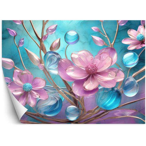 Papier peint Fleurs multicolores Verre Abstrait 200x140 (1/5)