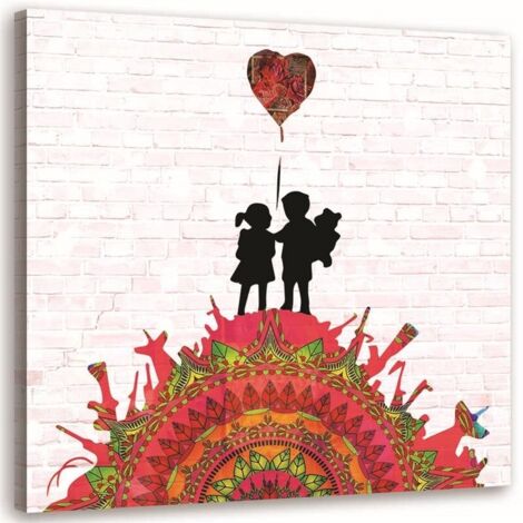 Tableau décoratif Banksy Street Art Art Cœur 40x40 (1/5)