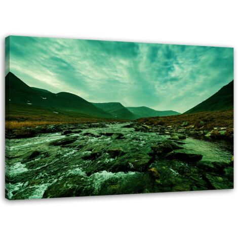 Tableau sur toile Ruisseau de montagne Paysage Vert 60x40 (1/5)