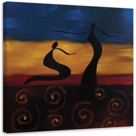 Tableau sur toile Afrique Abstrait 40x40 (1/5)