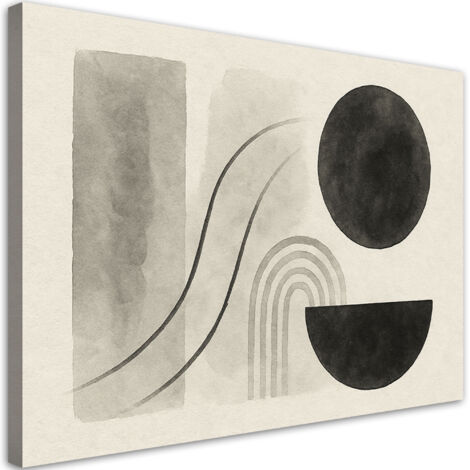 Tableau déco Géométrie Abstraction Aquarelle Beige 60x40 (1/5)