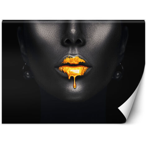 Papier peint Lèvres d'or Femme Style glamour 200x140 (1/5)