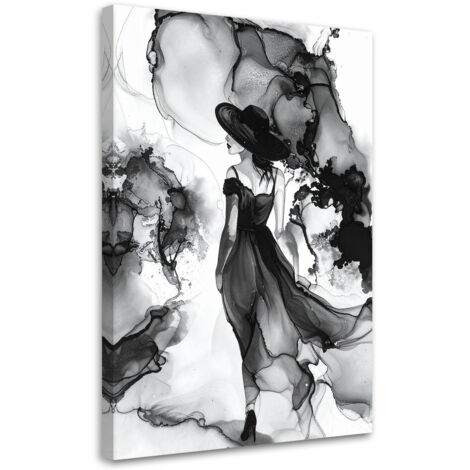 Tableau déco Abstraction femme encre 40x60 (1/4)