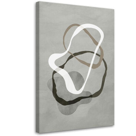 Tableau sur toile Lignes abstraites boho grises 40x60 (1/5)