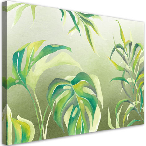 Tableau sur toile Feuilles de monstre 60x40 (1/5)
