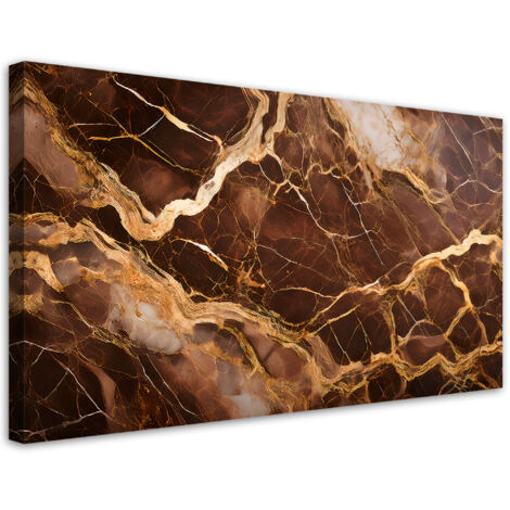 Tableau déco Marbre brun avec or Abstraction or 100x50 (1/5)