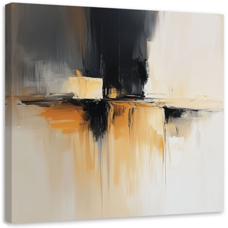 Tableau déco Abstraction beige orange 30x30 (1/4)