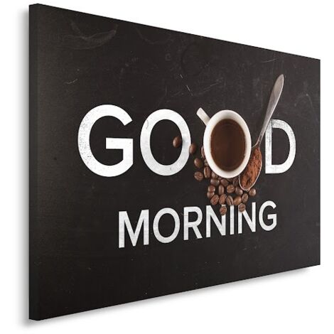 Tableau sur toile Bonjour café 90x60 (1/5)