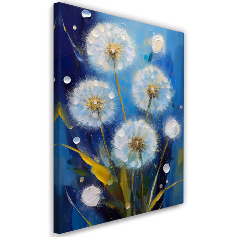 Tableau déco Fleurs de souffleurs peintes en bleu 40x60 (1/5)