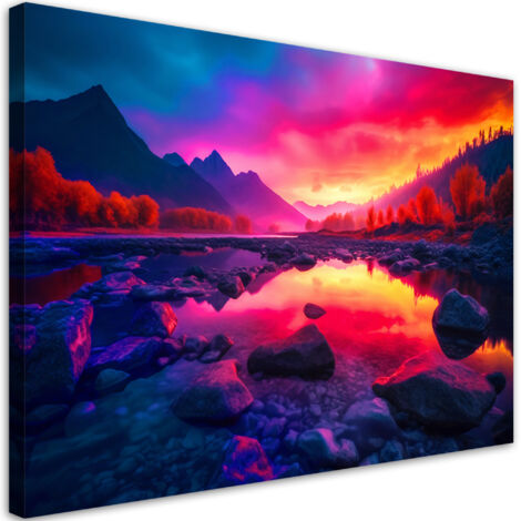 Tableau sur toile Tableau sur toile Ciel coloré dans les montagnes 100x70 (1/5)