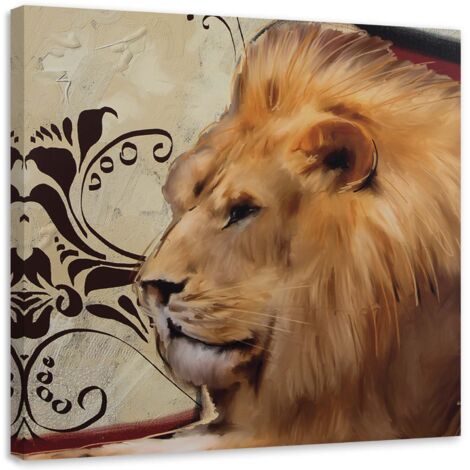 Tableau décoratif Animaux lion Afrique 60x60 (1/5)
