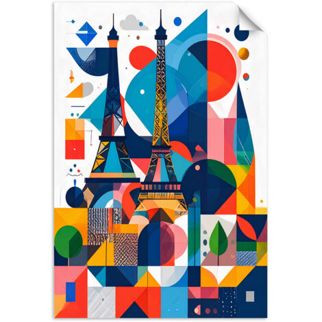 Autocollant mural Paris Tour Eiffel dans le style Bauhaus 60x90 (1/3)