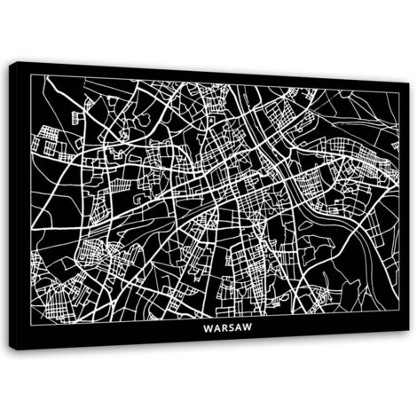 Tableau sur toile Plan de la ville de Varsovie 90x60 (1/5)