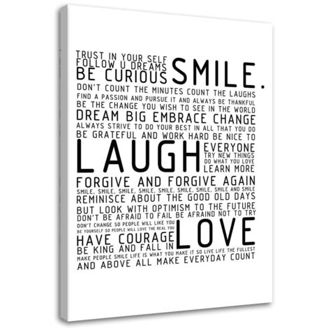 Tableau sur toile Smile Laugh Love Proverbes 70x100 (1/5)