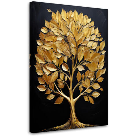 Tableau déco Arbre d'amour doré glamour 70x100 (1/5)