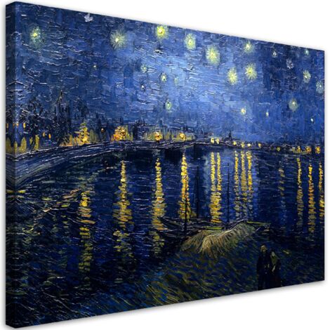 Tableau sur toile Nuit étoilée sur le Rhône - V. van Gogh 100x70 (1/5)