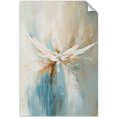 Poster autocollant Abstraction beige turquoise 20x30 (1/3)
