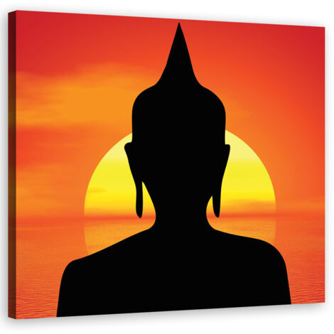 Tableau sur toile Statue de Bouddha au coucher du soleil 50x50 (1/5)