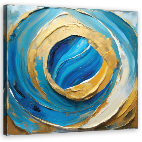 Tableau déco Bleu Abstraction comme peint 30x30 (1/5)