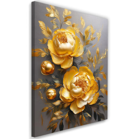 Tableau déco Fleur de pivoine dorée Glamour 70x100 (1/5)