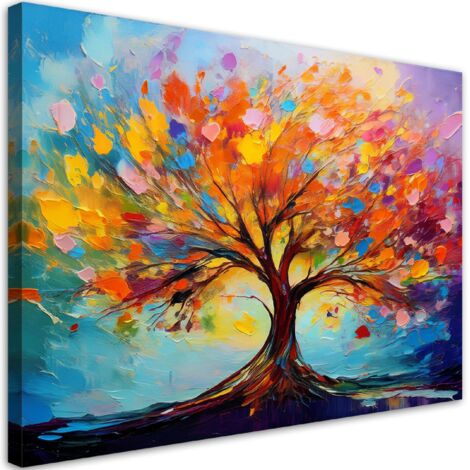 Tableau déco Arbre d'amour coloré Nature 60x40 (1/5)