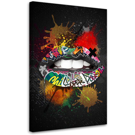 Tableau sur toile Tableau sur toile Bouche Pop Art 40x60 (1/5)