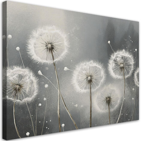 Tableau déco Plantes gonflables en nuances de gris 60x40 (1/5)