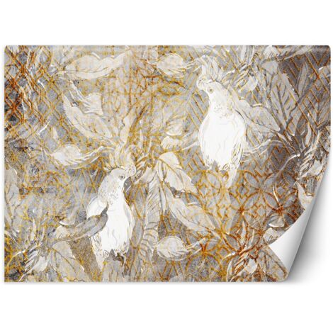 Papier peint Perroquets Or Blanc 150x105 (1/5)