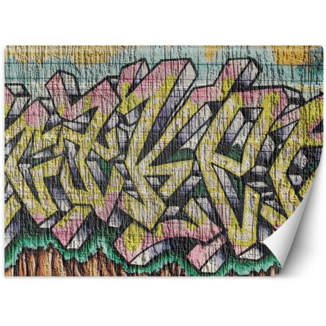 Papier peint Graffiti multicolores sur béton 250x175 (1/5)