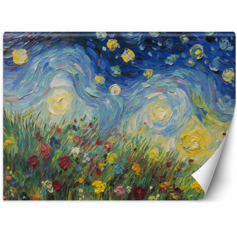 Papier peint Nuit étoilée sur une prairie - V. van Gogh 150x105 (1/5)