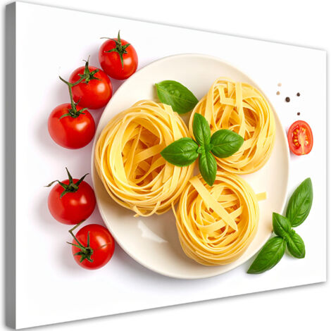 Tableau déco Pâtes aux herbes et tomates 100x70 (1/4)