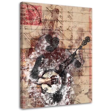 Tableau sur toile Musique pastel vintage 40x60 (1/5)