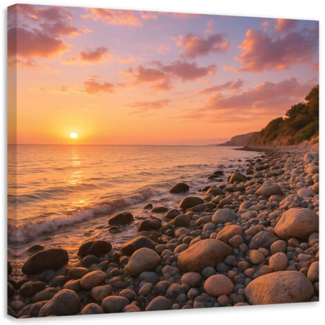 Tableau déco Paysage de plage au coucher du soleil 30x30 (1/4)