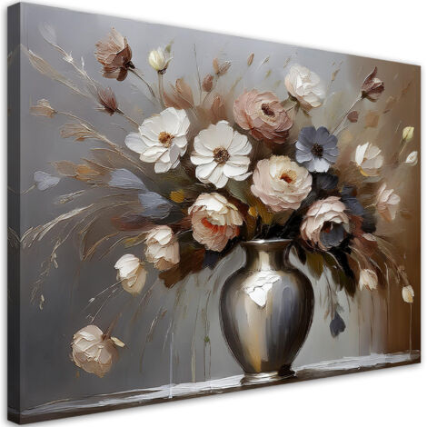 Tableau déco Fleurs peintes dans un vase 100x70 (1/5)