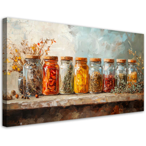 Tableau déco Herbes Épices Coloré 80x40 (1/5)