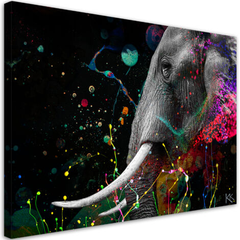 Tableau décoratif Abstraction des éléphants africains 60x40 (1/5)