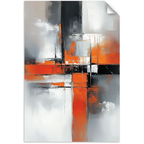 Poster autocollant Abstrait gris béton orange 30x45 (1/3)