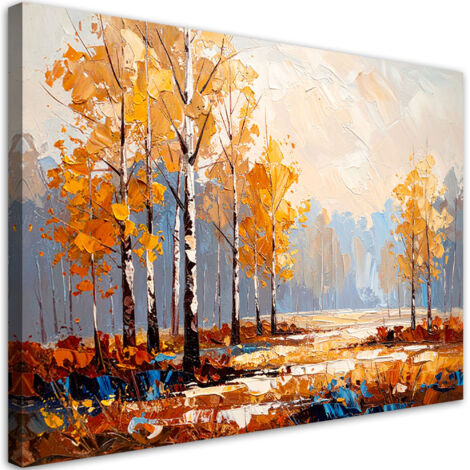 Tableau déco Forêt de bouleaux paysage 60x40 (1/4)