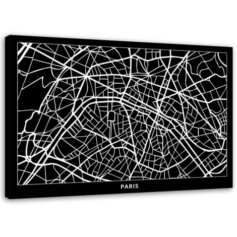 Tableau sur toile Plan de la ville de Paris 60x40 (1/5)