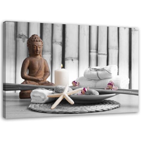 Tableau sur toile Bouddha Brown Zen Spa 60x40 (1/5)