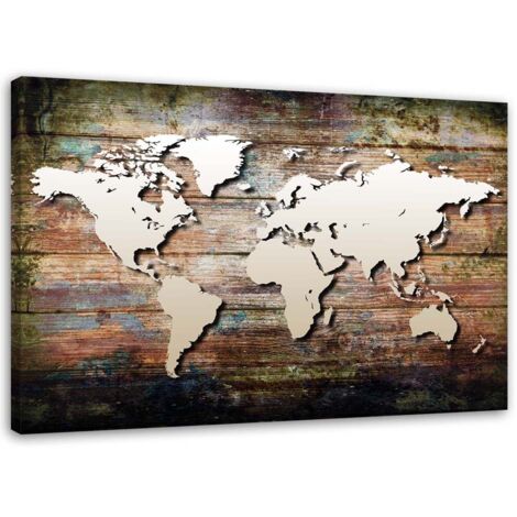Tableau sur toile Carte du monde vintage rétro 60x40 (1/5)