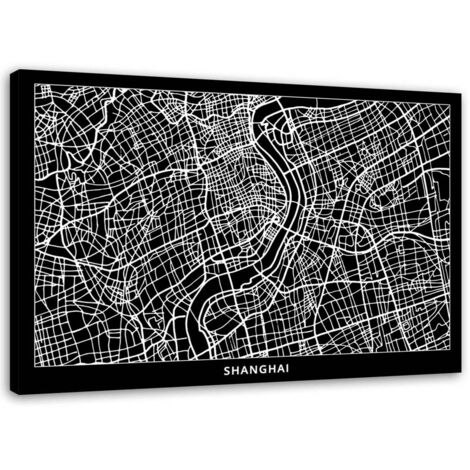 Image sur toile, Shanghai - plan de la ville - 90x60 (1/5)