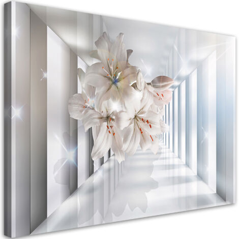 Image sur toile, Fleurs dans le couloir 3D - 60x40 (1/5)