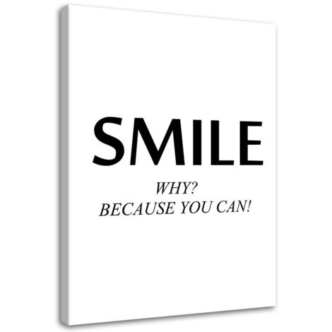 Tableau sur toile Sourire Noir et blanc 40x60 (1/5)